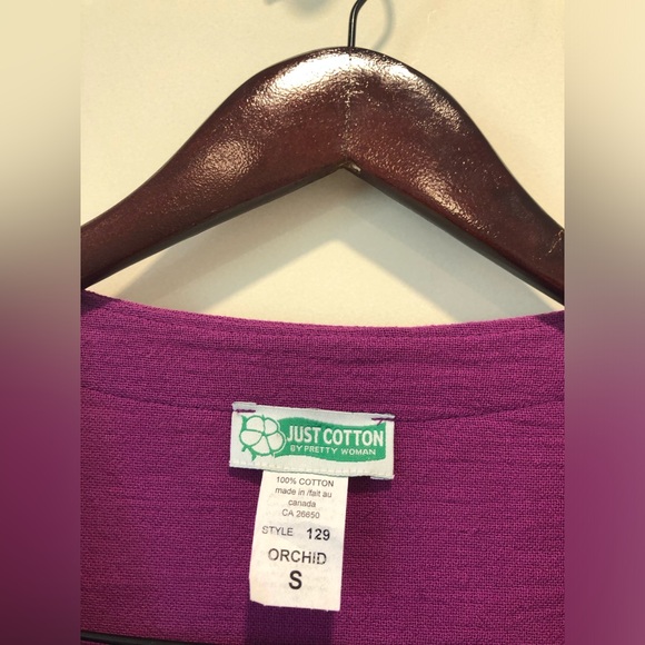 Purple Asymmetrical hem cotton shirt - Picture 3 of 3